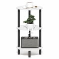thumbnail image 4 of Furinno Turn-N-Tube 3-Tier Oval Side Table, White End Table, Night Stand, Bedside Table for Living Room, Bedroom, Plain White/Black, 4 of 5