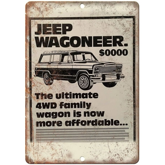 Vintage Jeep Automboile Advertisement -Retro Look Metal Sign - Jumbo 10" x 14" - A937