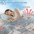 thumbnail image 3 of Blue Pink Botanical Cooling Blanket, Lightweight Breathable Summer Throw Blanket with Double Sided Cold Effect, Spring Floral Vintage Picnic Beach Blankets Bed Sheet for Hot Sleepers 60"x80", 3 of 8