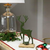 Northlight Reindeer Christmas Metal Tealight Holder - 10.5" - Green