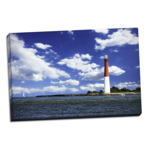Gango Home Decor Barnegat Bay Light II by Alan Hausenflock (Ready to Hang); One 36x24in Hand-Stretched Canvas