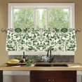 thumbnail image 4 of Yayeee Kitchen Curtains Tier Set of 2 Light Filtering 57"x24" Over Sink Window Panels, Green Floral, 4 of 7