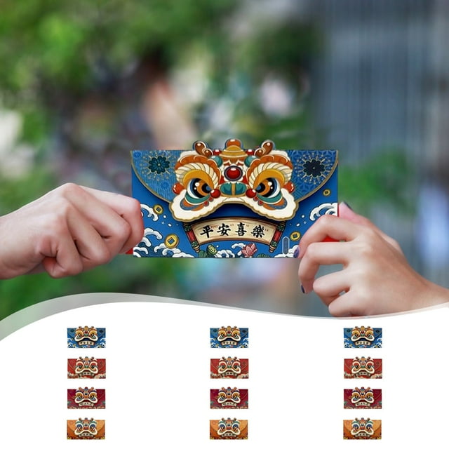 SuoKom 12Pc Red Envelope New Year Dragon - Cute Dragon Come and See Red Envelope Cash Gift Money Envelope Red Envelope Spring Festival Red Envelope