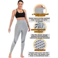 thumbnail image 3 of DODOING Womens Sport Compression Fitness Leggings Running Yoga Jogging Gym Pants Waist Pants Exercise Workout High Stretchy and High Waist Trousers, Black/ Green/ Grey, 3 of 6