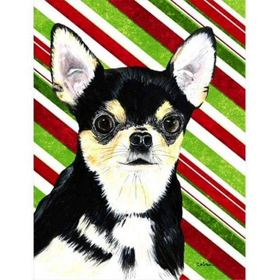11 x 15 in. Chihuahua Candy Cane Holiday Christmas Garden Size Flag