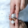thumbnail image 5 of Rosec Jewels Freshwater Pearl Ring with Moissanite Halo for Women - 8 MM - AAA Quality, 14K Yellow Gold, US 9.50, 5 of 8