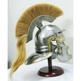 thumbnail image 7 of Roman Centurion Medieval Helmet Officer Armor Warrior Helmet Leather Liner with Yellow Plume, 7 of 7