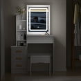 thumbnail image 3 of AOJA Vanity Desk with Sliding Mirror and Lights, Bedroom Dressing Table, Makeup Table with Drawers & Shelves, Hidden Storage Space, 3 of 7