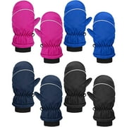 RelanfenkLZ Kids Winter Gloves Mittens 4 Pairs Toddler Baby Boys Girls Ski Waterproof Warm Snow