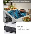 thumbnail image 4 of Stove Top Covers for Electric Stove 36x21 Inches, Navy Blue Marble Heat Insulation Fireproof Glass Cooktop Protector, Ink Painting Modern Yellow Abstract Countertop Stovetop Cover for Kitchen, 4 of 8