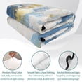 thumbnail image 4 of Twin XL Quilt Set 68''x98'', Blue Yellow Beige Lightweight Bedspread Coverlet Set with 2 Pillow Shams, Retro Abstract Modern Art Painting Breathable All Season Quilt Bedding for Dorm/Guest Room, 4 of 9