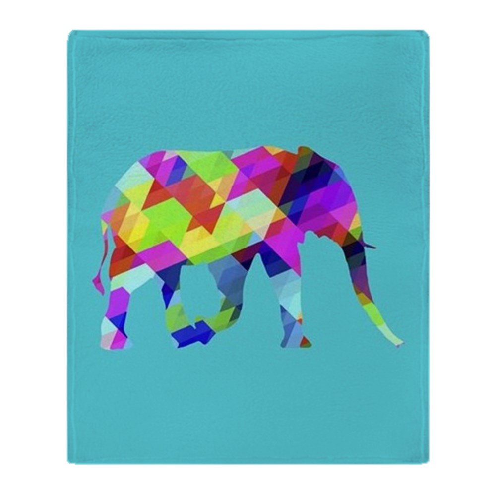 CafePress Colorful Elephant Soft Fleece Throw Blanket, 50"x60