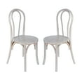 thumbnail image 2 of Emma + Oliver Set of 2 Solid Wood Thonet Style Stack Dining Chairs with White Wash Finish, 2 of 12