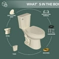 thumbnail image 5 of TICOZE Elongated Tall Toilet 17 Inch, ADA High Toilets for Bathroom, Chair Height, Comfort Bowl Heigh 17", Single Flush 1.28 GPF, Bone Color, for Seniors, Handicapped, Tallor, Pregnant, Patients, 5 of 9