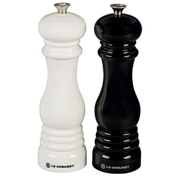 Le Creuset Ensemble de Moulins à Sel et à Poivre, 8 Pouces Noir et Blanc