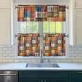 thumbnail image 3 of Rod Pocket Kitchen Curtain Set 3-Piece, 27.5x36 Inch Valance & Tier Drapes, Polyester Pongee Cafe Curtains for Living Room, Bathroom, Farmhouse Rustic Country Window Treatments., 3 of 6