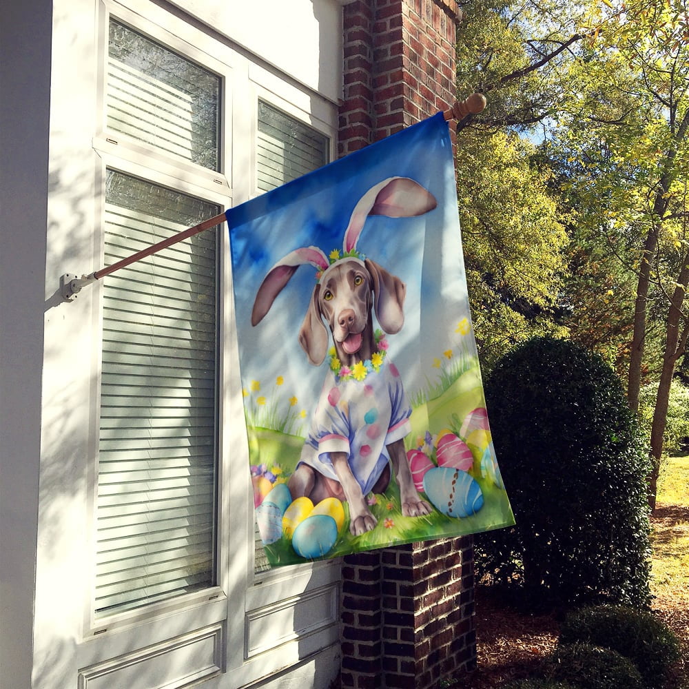 Weimaraner Easter Egg Hunt House Flag 28 in x 40 in