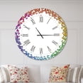 thumbnail image 2 of Designart 'Rainbow Butterfly Origami ' Farmhouse wall clock, 2 of 6
