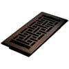 Decor Grates 4" x 10" Oriental Design Steel Plated Rubbed Bronze Floor Register