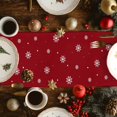 thumbnail image 4 of Christmas Table Runner Snowflake Table Runners Red Winter Snow Cotton Linen Dresser Scarf Kitchen Dining Table Decor for Christmas Holiday Party Decor 13x90 Inch, 4 of 9