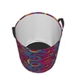 thumbnail image 3 of Balery Colorful Snake Round Laundry Basket with Handles Waterproof Freestanding Laundry Hamper for Clothes Toys in the Dorm and Family-Small, 3 of 8