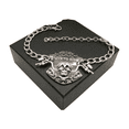thumbnail image 3 of Women Silver Metal Chain Boot Bracelet Shoe LIVE TO RIDE Charm Biker Accessory, 3 of 11
