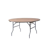 60" Round Heavy Duty Metal Edge Folding Banquet Table by Chivari