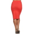 thumbnail image 3 of Women's Plus Size High Waist Casual Lightweight Solid Pencil Midi Skirt, 3 of 4