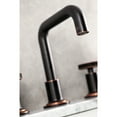 thumbnail image 4 of Kingston Brass KS142RKXNB Webb Widespread Bathroom Faucet with Knurled Handle and Push Pop-Up Drain, Naples Bronze, 4 of 8