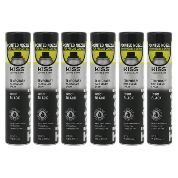 6 PACK TINTATION COLOR SPRAY TCS01 BLACK (NEW BUNDLES)