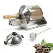 Coffee Bean Roaster Household Glass Drum w/ Handle Stainless Steel Frame DC 12V