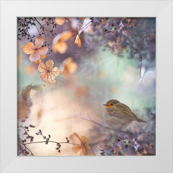 Teuni 12x12 White Modern Wood Framed Museum Art Print Titled - Hydrangea fantasy