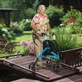 thumbnail image 2 of Gymax Walker for Seniors Foldable Rollator Walker w/ Lightweight Aluminum Frame Blue, 2 of 9