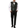 thumbnail image 2 of INSPIRE CHIC Sequin Suit Vest for Men's V-Neck Sleeveless Disco Sparkly Waistcoat L Black, 2 of 5