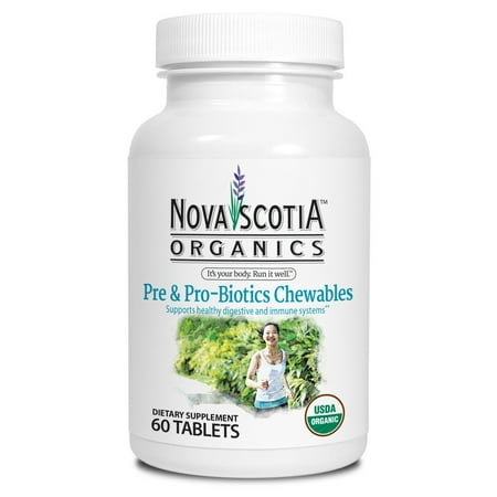 Nova Scotia Organics Pre and Pro-Biotics Chewable Tablets, 60 Ct