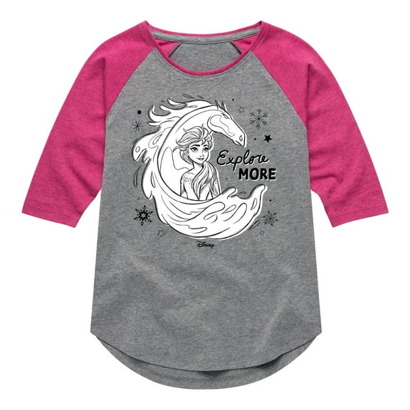 Frozen 2 - Explore More - Toddler And Youth Girls Raglan Graphic T-Shirt