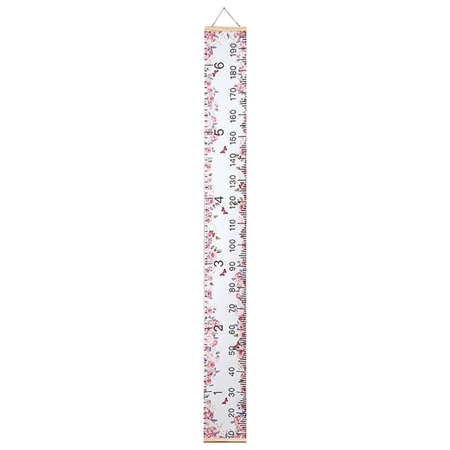 Cartoon Baby Kids Growth Chart Record Wood Frame Height Measurement Ruler Wall Sticker Girls Room Wall Decoration
