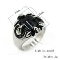 thumbnail image 2 of HIJONES Stainless Steel Big Oval Gemstone Claw Ring Antiqued Personalized Men Biker Band Black Size 8, 2 of 5