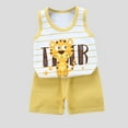 thumbnail image 4 of IROINNID Toddler Kids 2PCS Outfits Fashion Cute Cartoon Print Sleeveless Tank Top With Comfy Shorts Suit, 4 of 4