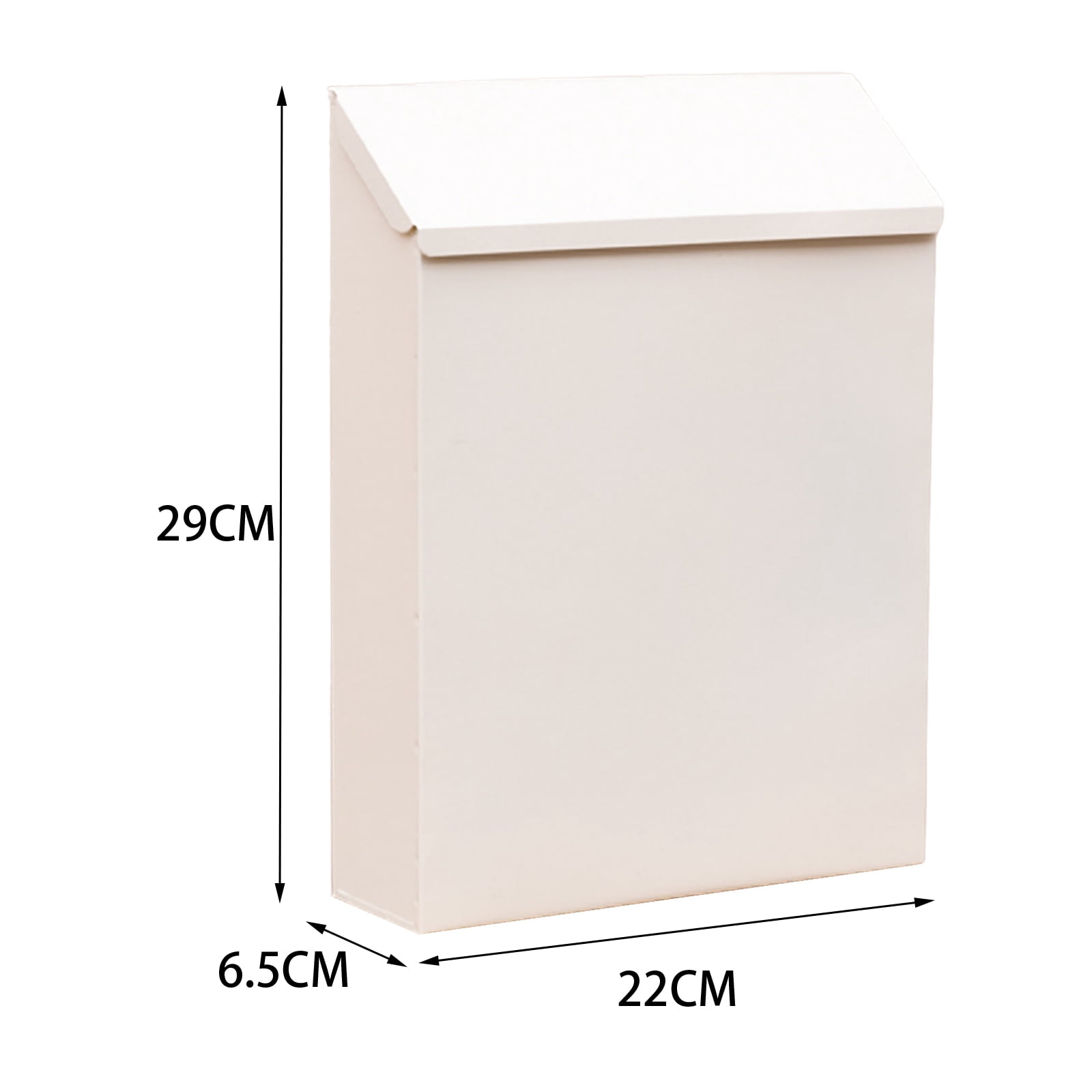 Wall Mounted Mailbox Drop Box with Lock Metal Postbox Wall Hanging Mail Box Newspaper Holder Box for Gate Outside House Decor white