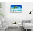 thumbnail image 2 of Palm Tree Wall Art Canvas Beach Themed Coastal Decor Blue Ocean Prints Pictures Artwork for Walls Modern Stretched and Framed Ready to Hang12x16inches, 2 of 6