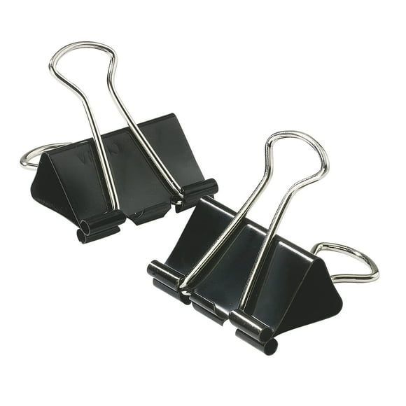 Office Depot Brand Binder Clips Small 3/4"" Wide 3/8"" Capacity Black Box Of 12