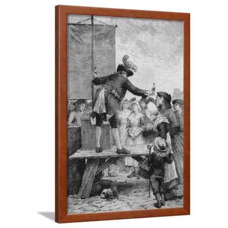 18th Century Quack Salesman Selling Potions To Citizens Framed Print Wall Art - 
