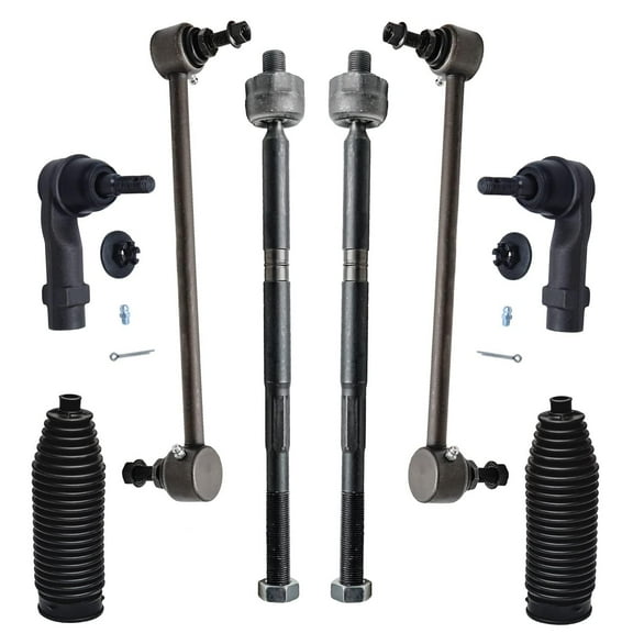 Detroit Axle - Front Sway Bar End Links and Inner Outer Tie Rods w/Steering Boots for 2013-2016 Dodge Dart