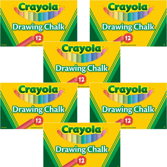 Crayola Drawing Chalk 12 Count, Multipack Of 6-