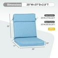 thumbnail image 6 of BPS Outdoor High Back Dining Chair Cushion Set, 37"x20"x2.8", TPU Water Repellent Coating&Stain Resistant, Polyester Fabric Cover with Ties and Zipper, Lake Blue, Set of 2, 6 of 9