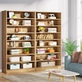 thumbnail image 3 of Fnova 71 Inch Tall Bookcase, Freestanding 9 Tier Bookshelf, Large Open Display Shelf Storage Cabinet for Living Room, Home Office, Library, Bedroom, Brown, 3 of 8