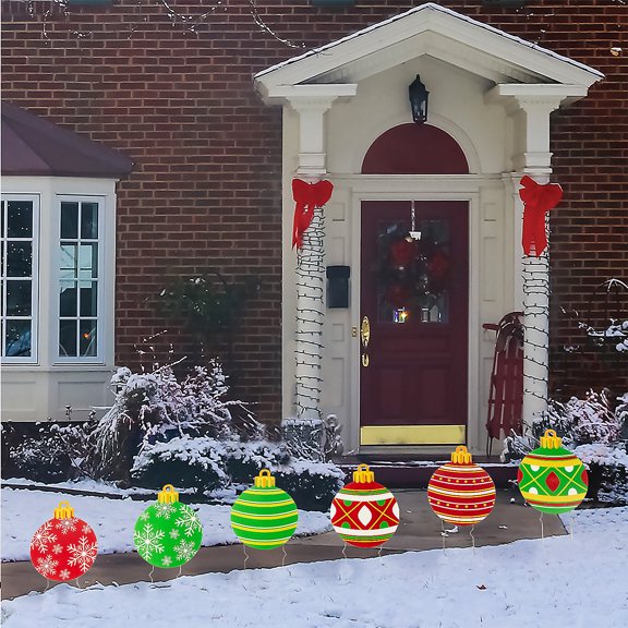 Christmas Ornament Sidewalk Signs, Party Decor, Christmas, 6 Pieces