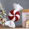 thumbnail image 4 of Bastón de caramelo rojo y blanco de gran tamaño, adornos navideños para el hogar, regalos de Navidad, Feliz Año Nuevo 2023, 2024, 4 of 4