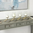 thumbnail image 2 of DecMode 4-Slot Champagne Stainless Steel Metal 4 Candle Hurricane Lamp with Wavy Base, 2 of 13